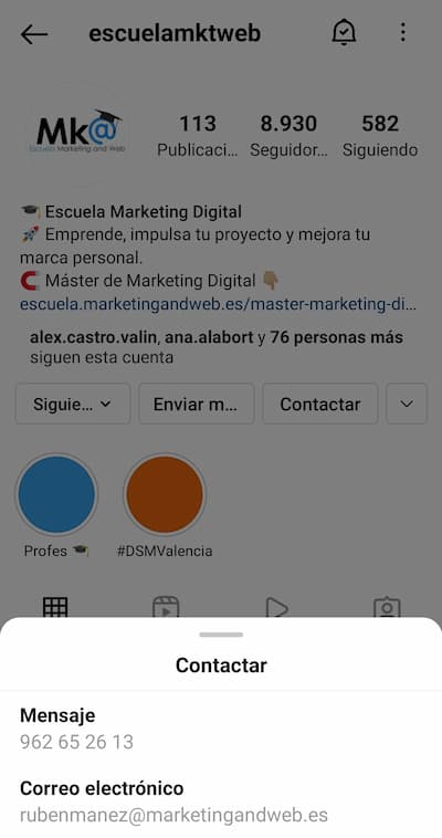 perfil de instagram de empresa